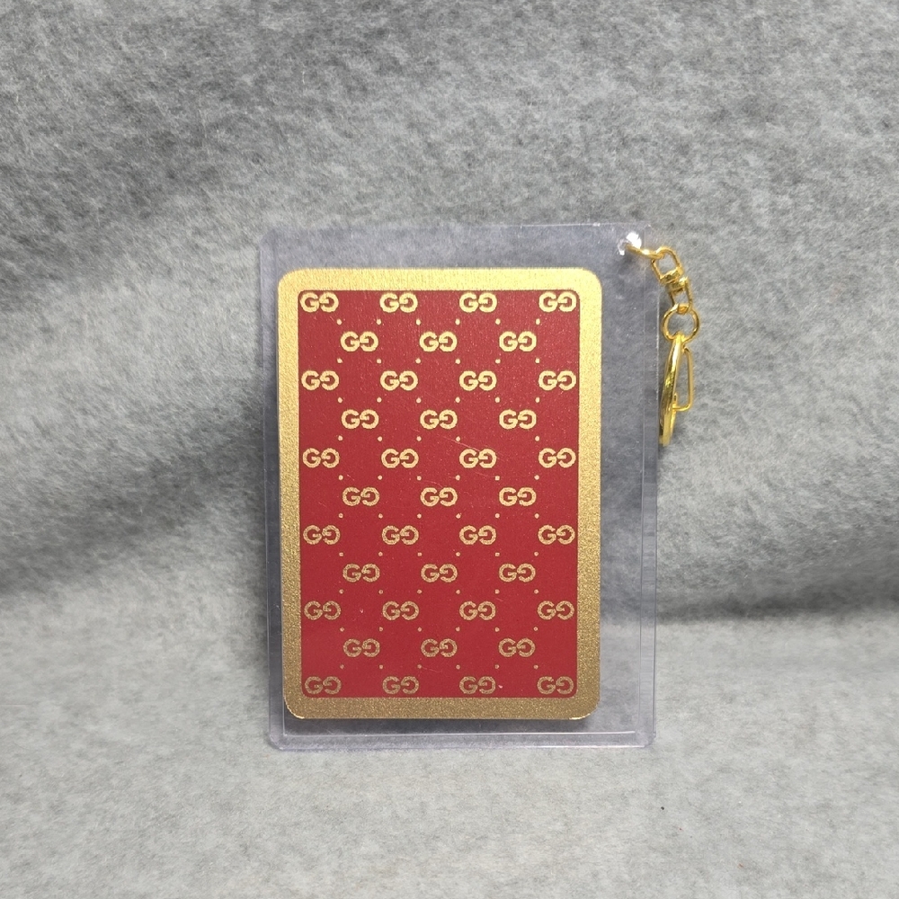 Gucci Red and Gold Logo Card Holder Ace of Spades